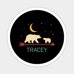 Tracey Name Gift Personalized Mama Bear With 1 Cub Magnet